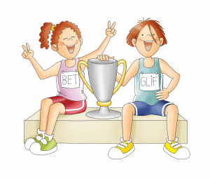 Glif y Bet campeones de la lectura - niños que leen felices
