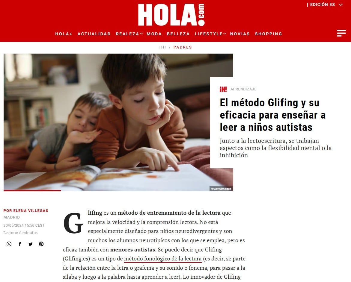Read more about the article El método Glifing y su eficacia para enseñar a leer a niños autistas