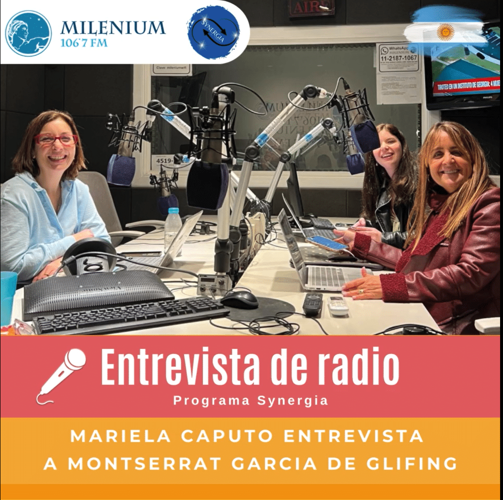 Read more about the article Interesante y emotiva  entrevista a Montserrat Garcia, creadora del método Glifing, por la Dra. Mariela Caputo en el programa Synergia de Radio Milenium en Buenos Aires (Argentina)